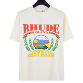 Rhude 23ss Paradis Tropical Beach Print T-Shirt