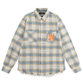 AMIRI Logo plaid long sleeve shirt