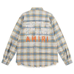 AMIRI Logo plaid long sleeve shirt