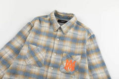 AMIRI Logo plaid long sleeve shirt