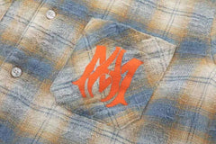 AMIRI Logo plaid long sleeve shirt