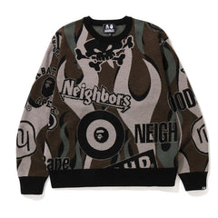 BAPE Neighbors Camo color blocking Sweater
