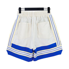 RHUDE Letter Embroidered Stripe Color Block Elastic Shorts