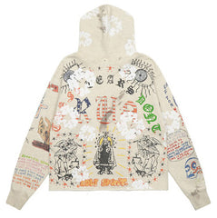 Denim Tears x SAINT MICHAEL kapok graffiti print Hoodies