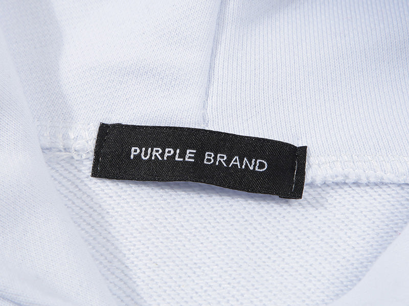 Purple Brand Logo Pattern Printed Hoodie