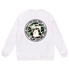 BAPE x Stussy Letter Print Crew Neck Sweatshirt