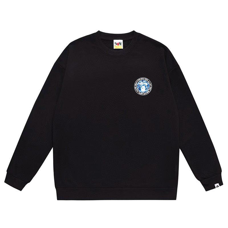 BAPE x Stussy Letter Print Crew Neck Sweatshirt