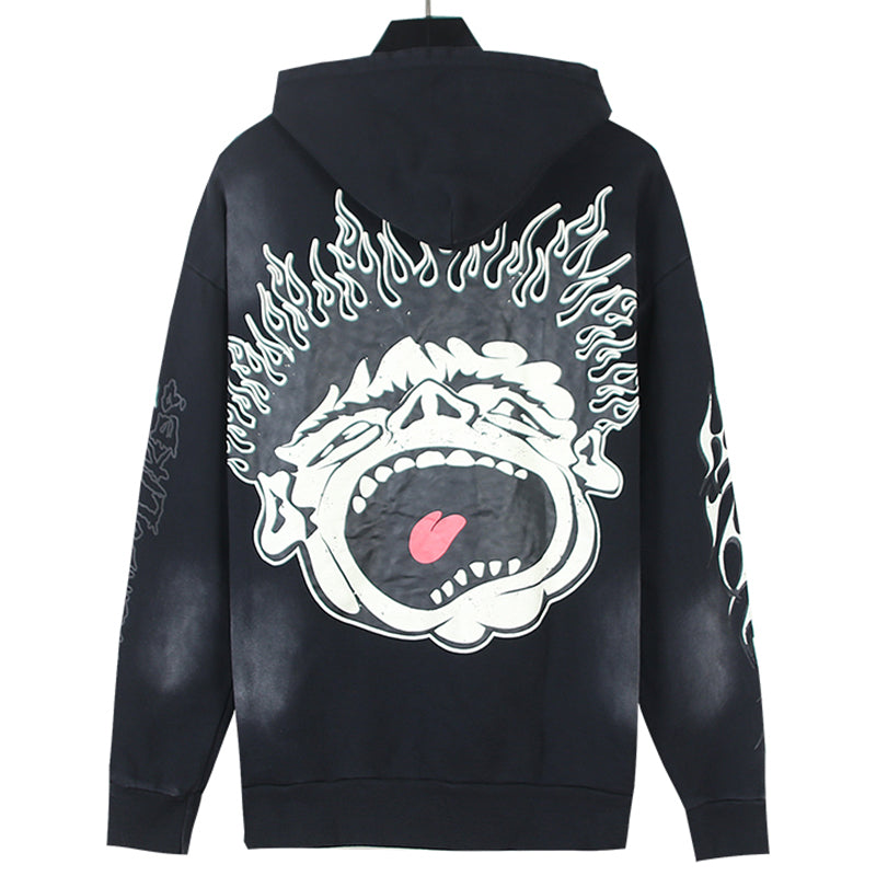 Hellstar Records Tie Dye Hoodie Black