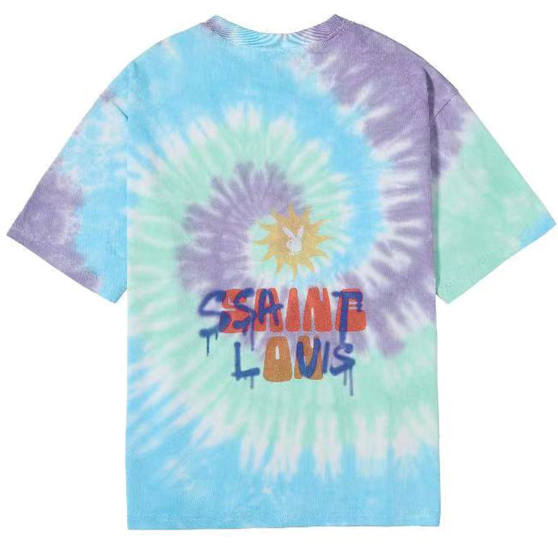 SAINT MICHAEL Tie-dye Graphic Print T-Shirts