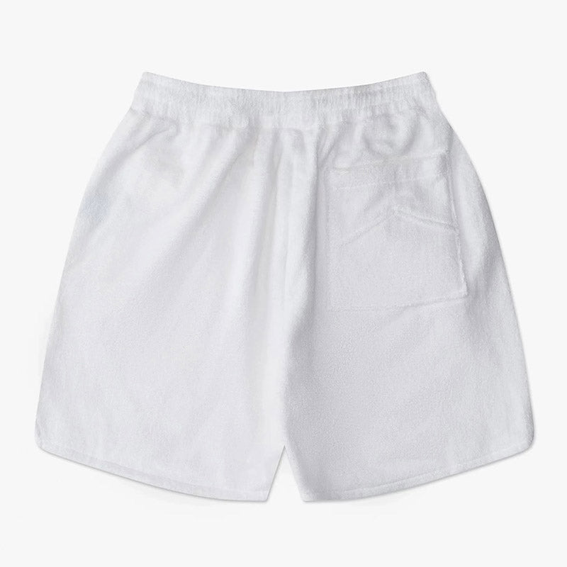 RHUDE Straight-Leg Logo-Embroiderd Cotton-Fleece Shorts