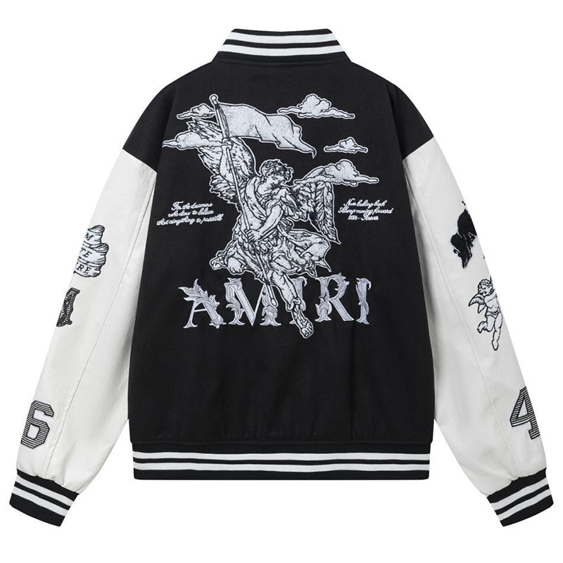 AMIRI Angel Branded Woven Varsity Jacket