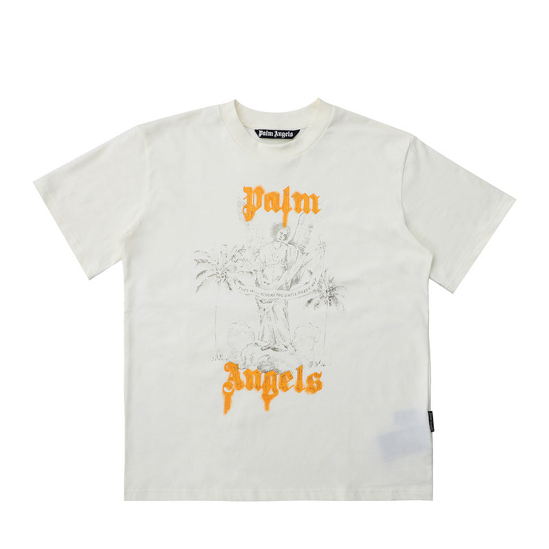 Palm Angels Logo-Print Cotton T-Shirt