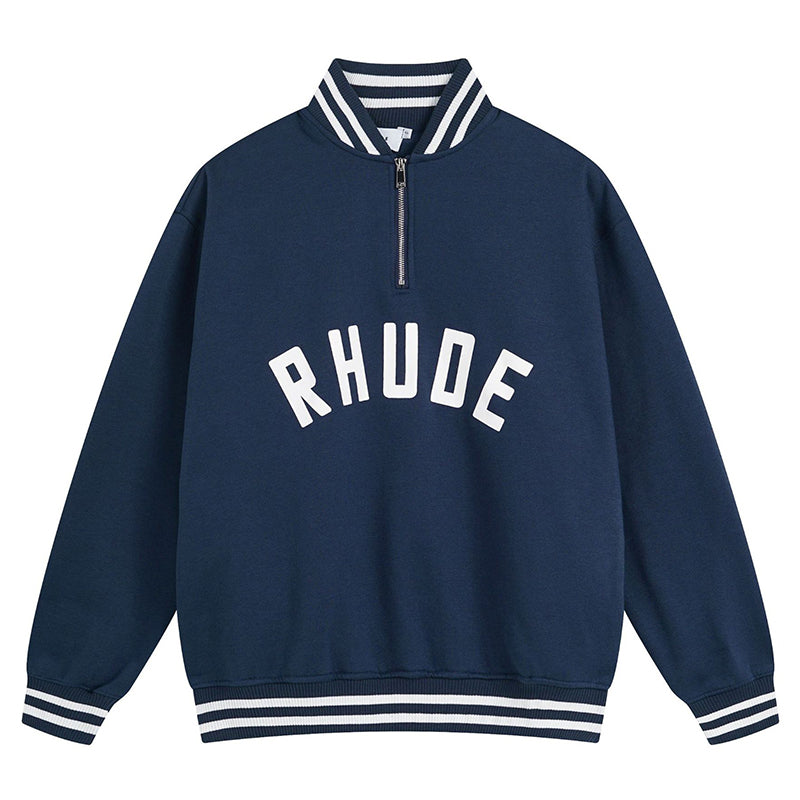 RHUDE Stand Collar Half Zip Sweatshirt