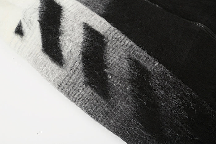 OFF WHITE Arrow Logo Knitted Sweater Hoodie