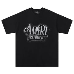 AMIRI Logo crystal-embellished cotton T-shirt