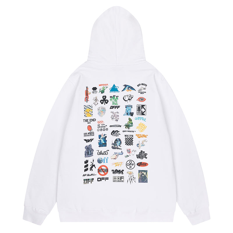 Off White Logo Drawstring Hoodie