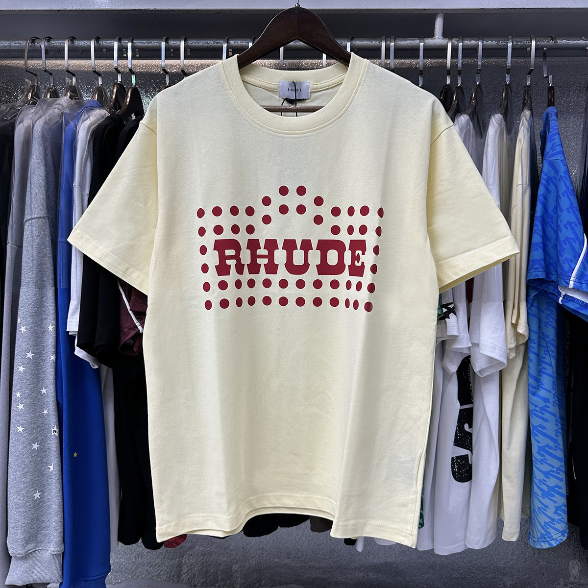 RHUDE FLOCKED BURNOUT T-Shirt