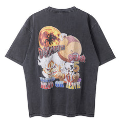 Saint Michael One Piece Luffy Vintage Finish Print T-Shirt
