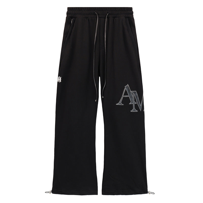 AMIRI Leather Logo Cotton-Jersey Pant