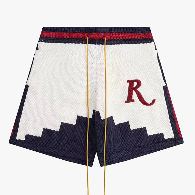 RHUDE Saint Croix Straight-Leg Logo-Appliquéd Intarsia Cotton Drawstring Shorts