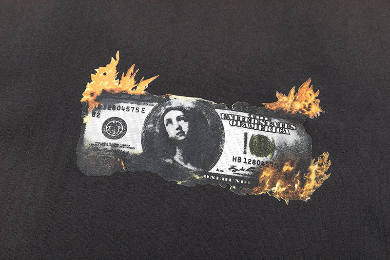 Saint Michael High Street Burning Dollar Print T-Shirt