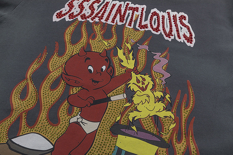 Saint Louis Cartoon Character Print T-Shirt