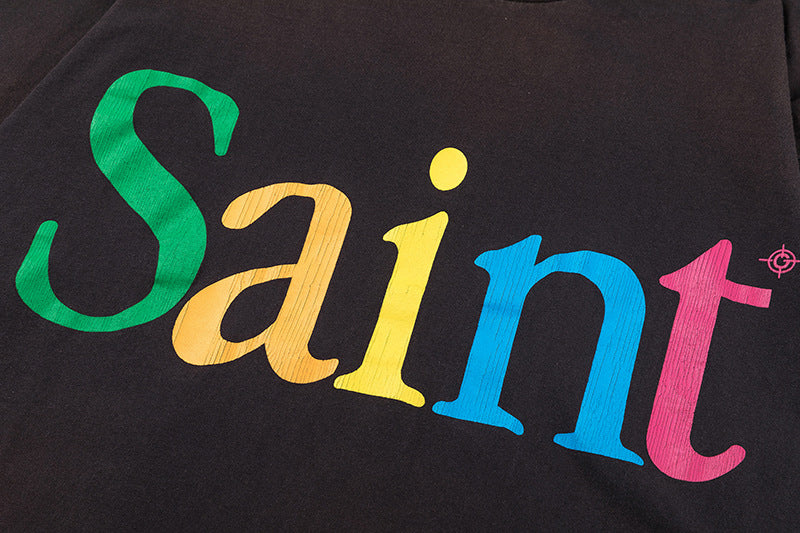 Saint Michael Letter Logo Print T-Shirt