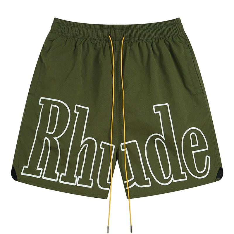 RHUDE 3M Reflective Letters Mesh Drawstring Shorts