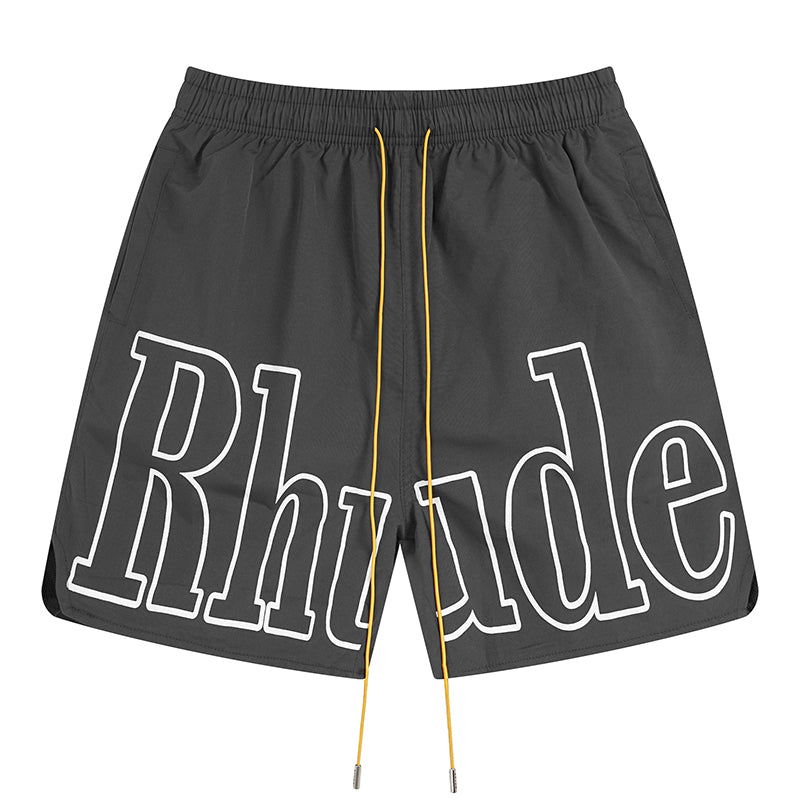 RHUDE 3M Reflective Letters Mesh Drawstring Shorts