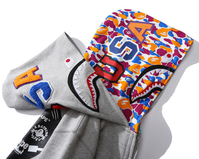 Bape shark full zip double hoodie