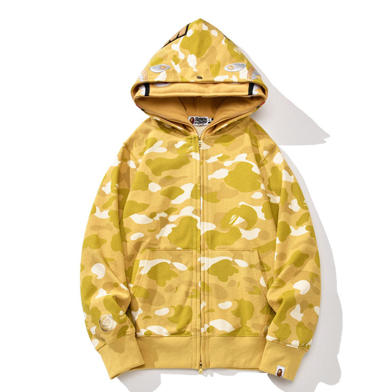 Bape camo double shark full zip hoodie