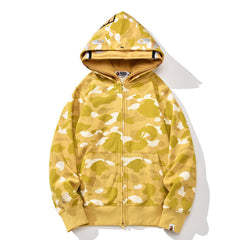 Bape camo double shark full zip hoodie