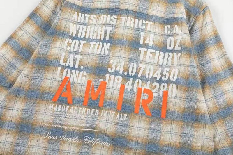 AMIRI Logo plaid long sleeve shirt