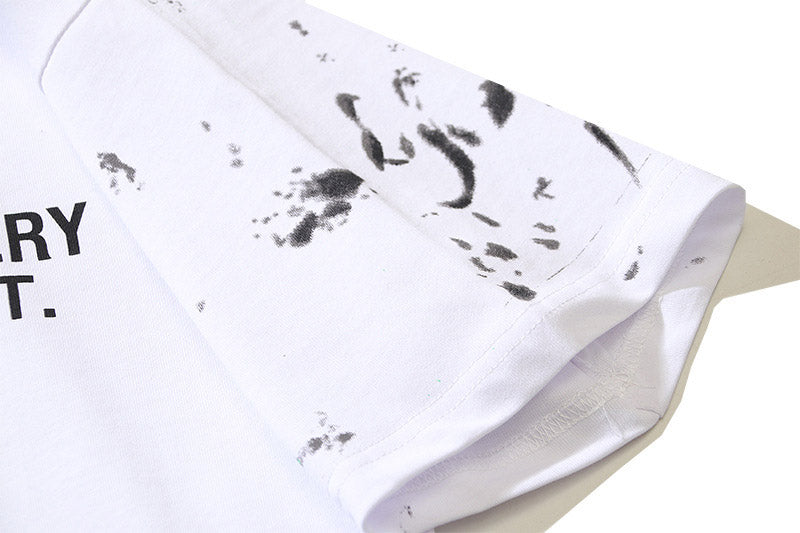 GALLERY DEPT. Paint-Splattered Logo-Print Cotton-Jersey T-Shirt