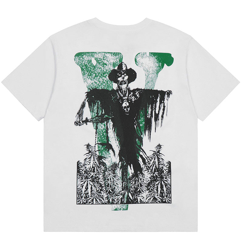 VLONE scarecrow pattern big V printing T-Shirts