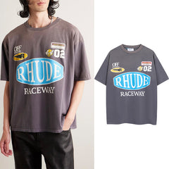 RHUDE Graphic-Print Cotton T-Shirt