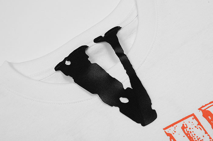 VLONE Rope Letter Big V Print Hip Hop T-Shirt