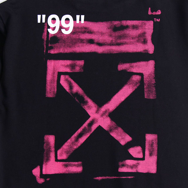 OFF WHITE Classic 99 Pink Number Arrow Crew Neck Sweatshirts