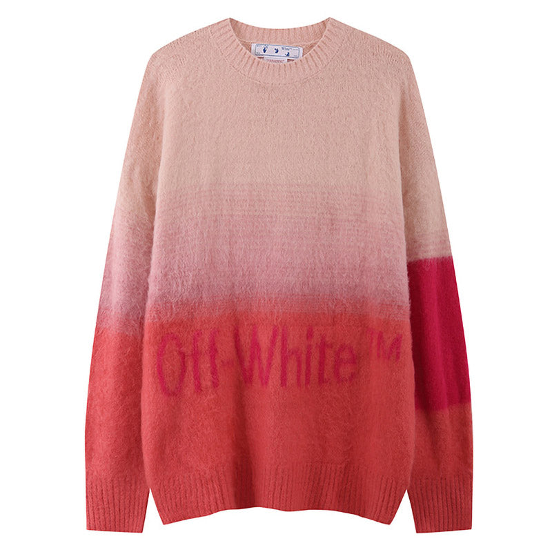 OFF WHITE jacquard monogram mohair sweater