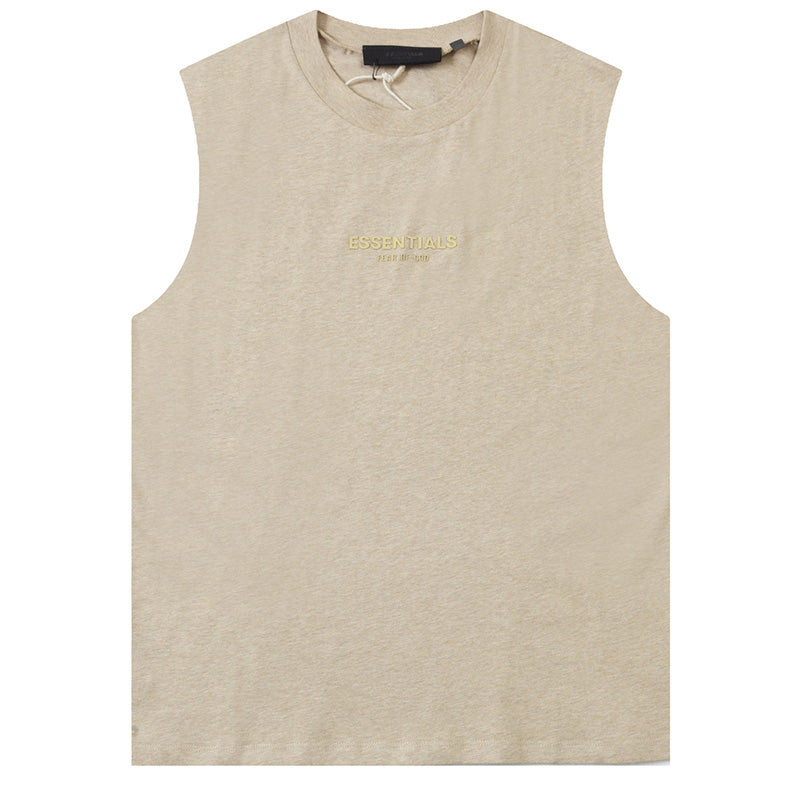 FEAR OF GOD Flocking small letter print Sleeveless T-Shirts