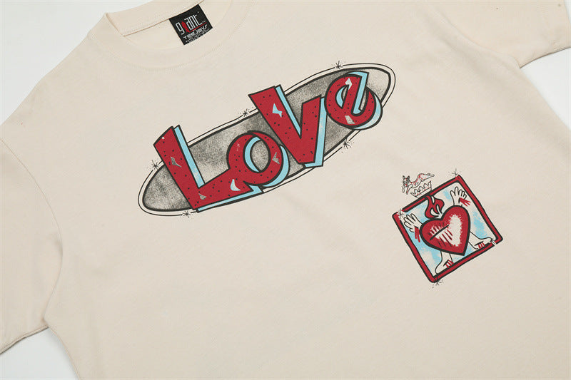 SAINT MICHAEL Cupid LOVE print T-Shirts