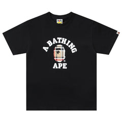 Bape Black And Brown Plaid Small Logo Short Sleeve T-Shirt